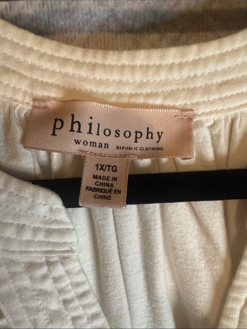 Philosophy White Eyelet V-Neck Cotton Tunic - Picture 2 of 5